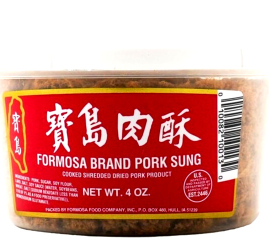 Formosa Brand Pork Sung Cooked Dried Pork Product 4 oz (Pack of 6)~Made In USA