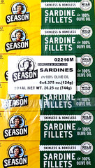 SEASON Sardine Fillets in Olive Oil WILD CAUGHT 4.375oz x 6 EXP 08/2029 NEW LOOK