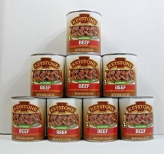 (8) KEYSTONE BEEF **ALL NATURAL – FULLY COOKED – NO PRESERVATIVES** 28 oz Can