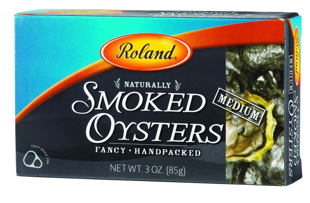 Roland Foods Smoked Medium Oysters in Oil, Wild Caught, Imported Food, 3 oz