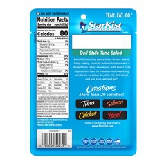 Tuna Creations Deli Style Tuna Salad Pouch 3 oz 12 Pack Wild Caught, 13g Pro…