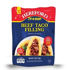 Hereford Beef Taco Filling 6 Ounce Pack of 12 Fully Cooked Gluten Free Meal