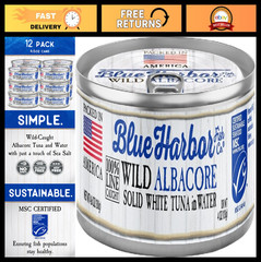 Wild Albacore Solid White Tuna in Water with Sea Salt – 4.6 oz Can, 12 Pack