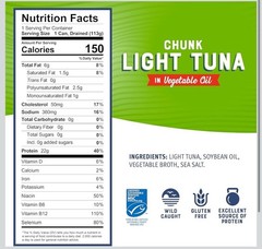 Bumble Bee Chunk Light Tuna In Water, 5 oz Cans (Pack of 24) – Wild Caught Sk…