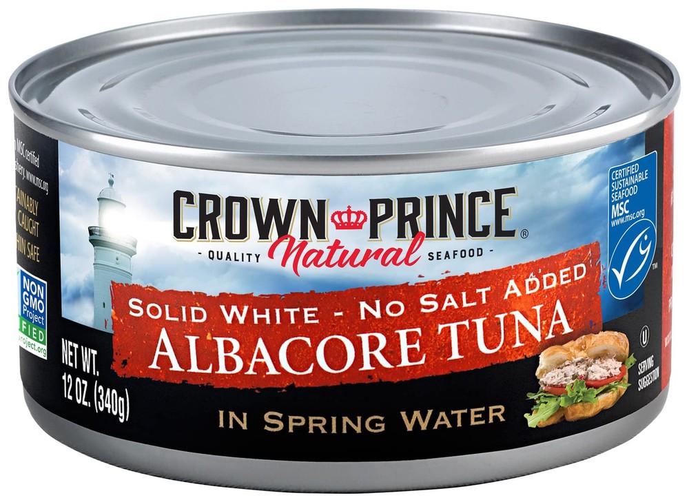 Crown Prince Natural Solid White Albacore Tuna in Spring Water, No Salt Added…