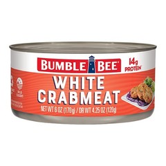 Bumble Bee White Flake Crab Meat in Water, 6 oz Can – 14g Protein & 1g Carb Per
