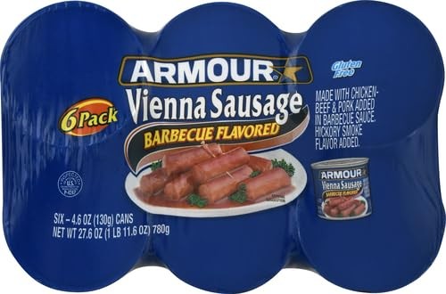 Armour Star Vienna Sausage Barbecue Flavored Canned Sausage 4.6 oz Pack of 6