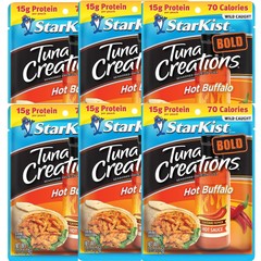 Starkist Tuna Creations Bold HOT BUFFALO Seasoned Cayenne Pepper 2.6 oz 6 Pack