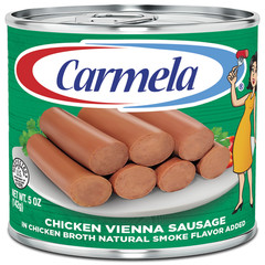 Carmela Chicken Vienna Sausage in Broth, Natural Smoke, 5oz Can (12 Pack)