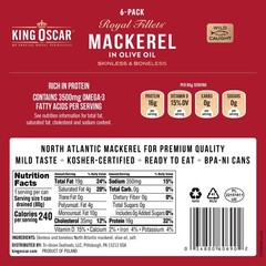 King Oscar Mackerel in Olive Oil, 4.05 Ounce Can Pack of 6, Packaging May…