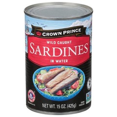 Crown Prince Sardines in Water, 15-Ounce Cans (Pack of 12)
