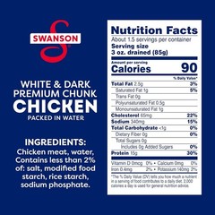9.75 OZ Swanson Fully Cooked Chunk Chicken in Water – Versatile Meal Solution