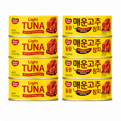 Dongwon Double Hot Pepper Tuna 4 Pack 4.76oz Korean Spicy Canned Tuna