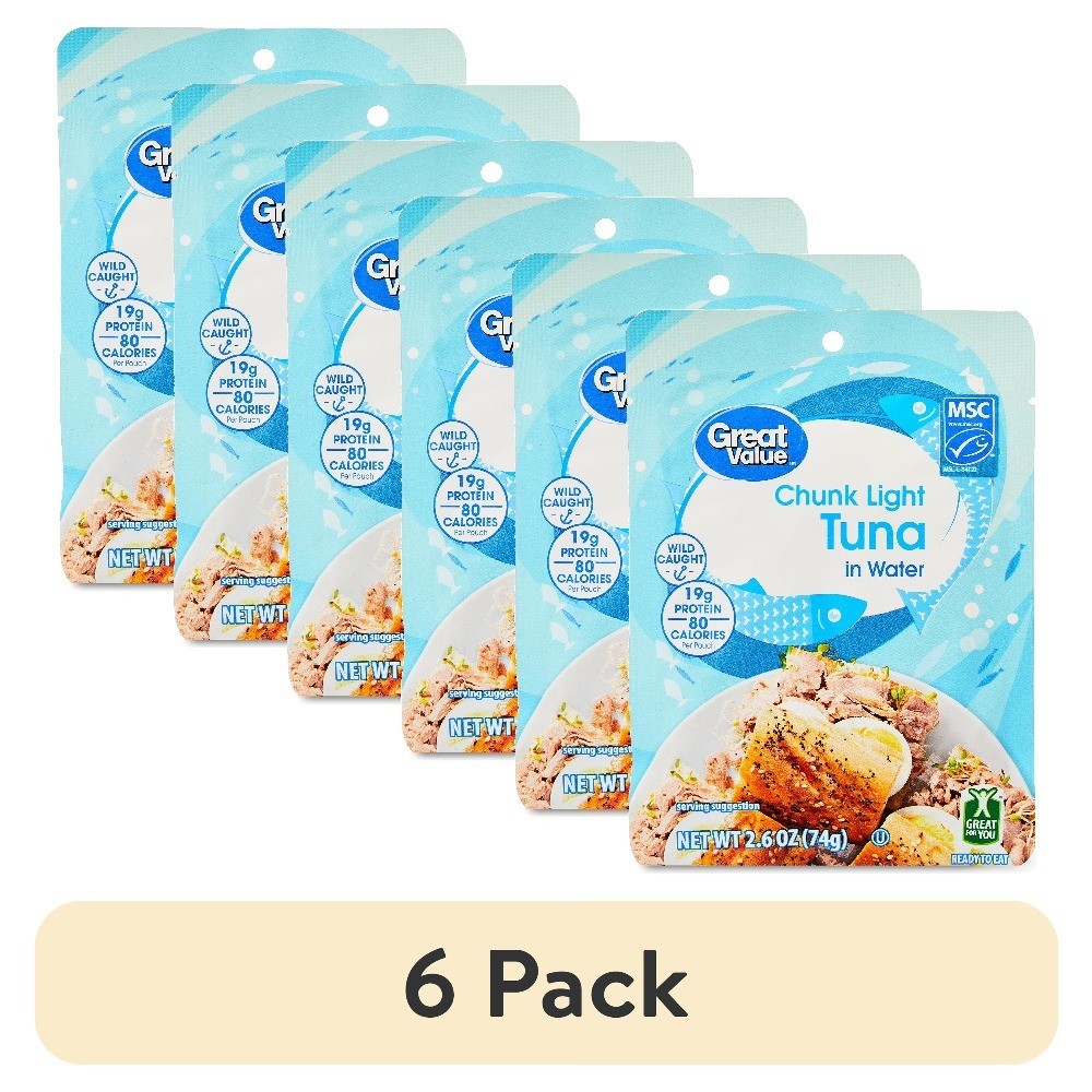 Chunk Light Tuna Pouch in Water 6 Pack 2.6 oz