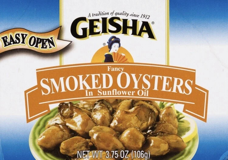 Geisha Smoked Oysters in Sunflower oil 3.75 oz (Pack of 12)