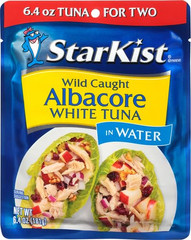 Albacore White Tuna in Water, 6.4 Oz Pouch (1 Pack) Ready to Eat Wild Caught Tun