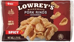 Lowrey’s Microwave Pork Rinds Bacon Curls ( Hot and Spicy ) 1.75 oz, – 18 Count