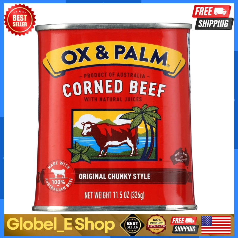 Ox & Palm Corned Beef Original Chunky Style in Tapered Can, 11.5 oz Can