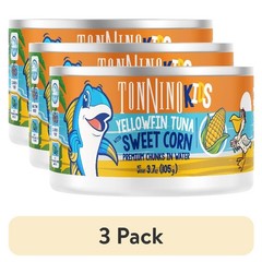 (3 pack) Tonnino Premium Yellowfin Tuna chunks with sweet corn in water, 3.7 oz