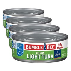 Bumble Bee Chunk Light Tuna In Water, 5 oz Can – Wild Caught Skipjack Tuna-4 Pac