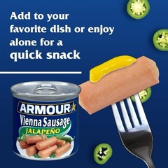 Armour Star Vienna Sausage, Jalapeno🔥Flavored, 4.6 oz (Pack of 24)