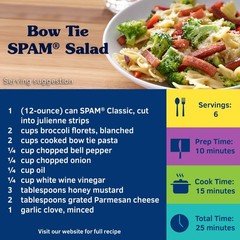 12 Ounce Pack of 12 SPAM Classic Canned Luncheon Meat Fully Cooked 180 Calories