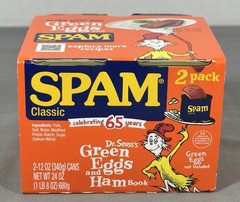 Spam Classic Green Eggs And Ham LIMITED EDITION Two 12oz Cans 7/2028