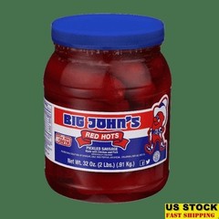 Ready to Eat Pickled Sausage 32oz Jar Smoked Pork Protein Snack Low Carb New
