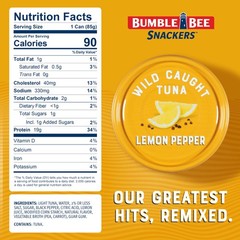 Bumble Bee Snackers Lemon Pepper 19g Protein per Serving No Draining, Ready…