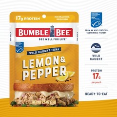 Bumble Bee Lemon & Pepper Tuna Pouch Wild Caught Ready to Eat 2.5oz 12pack