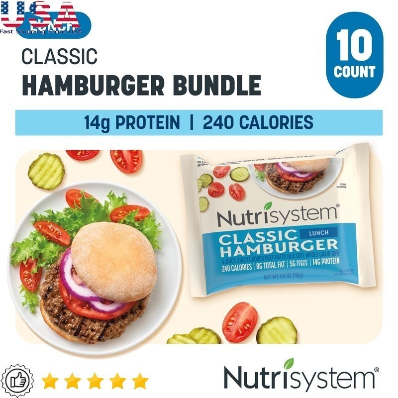 High Protein Beef Burgers 10 Pack Fully Cooked Frozen Meal No Artificial Flavor