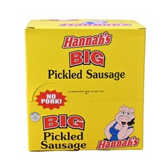 Hannahs Big Pickled Sausage No Pork 20ct Box
