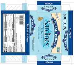 Ocean Prince Sardines in Water, 4.25-Ounce Cans (Pack of 12) (packaging may