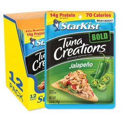 Tuna Creations BOLD Jalapeño Pouch 2.6 oz 12 Pack Wild Caught High Protein
