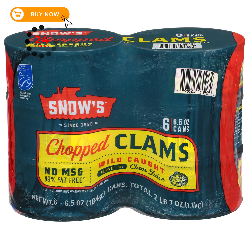 Snow’s Wild Caught Chopped Clams Canned, 6.5 oz Can Ounce (Pack of 6)