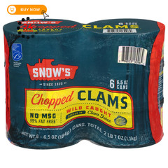 Snow’s Wild Caught Chopped Clams Canned, 6.5 oz Can Ounce (Pack of 6)