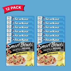 Smart Bowls Zesty Lemon, 4.5 oz Pouch (Pack of 12) – Features Pasta & Beans w…