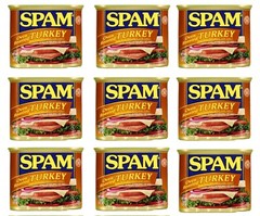 SPAM Oven-Roasted Turkey – High Protein White Meat Size 12 oz Cans (9-Pack)