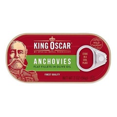 King Oscar Anchovies Fillets in Olive Oil, 2 Ounce Cans (Pack of 18)