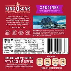 Wild Caught Sardines in Olive Oil Mediterranean Flavor Pack of 12 Cans