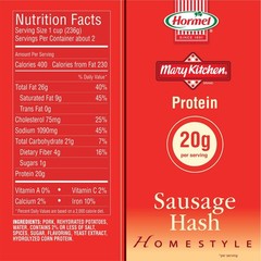 Savory Sausage Hash 14 oz – 12 Pack, Ready-to-Eat Breakfast, Quick Meal Option
