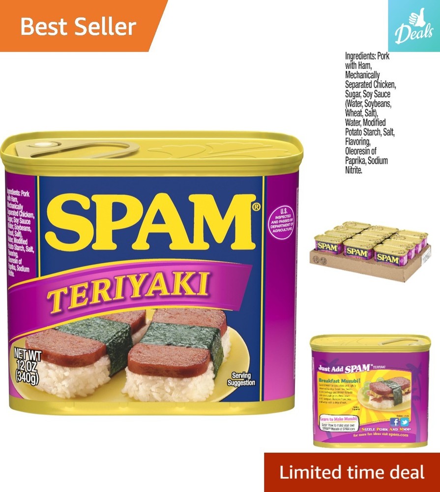 Gourmet Teriyaki Flavor Canned Pork – 12 Ounce (12 Pack) for Quick Dishes