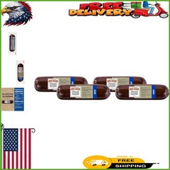 Artisan Hardwood Smoked Beef Summer Sausage – 4 Pack, 100% Natural, Keto Delight