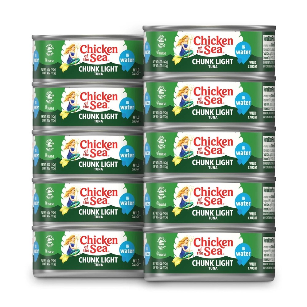 Chicken of the Sea Chunk Light Tuna in Water 5 oz. Can Pack of 10