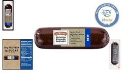 Crafted Beef Summer Sausage, 8oz Natural, Low Carb, Perfect for Charcuterie