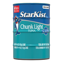 Chunk Light Tuna in Water, Wild Caught, 20G Protein, 5 Oz, 4 Cans