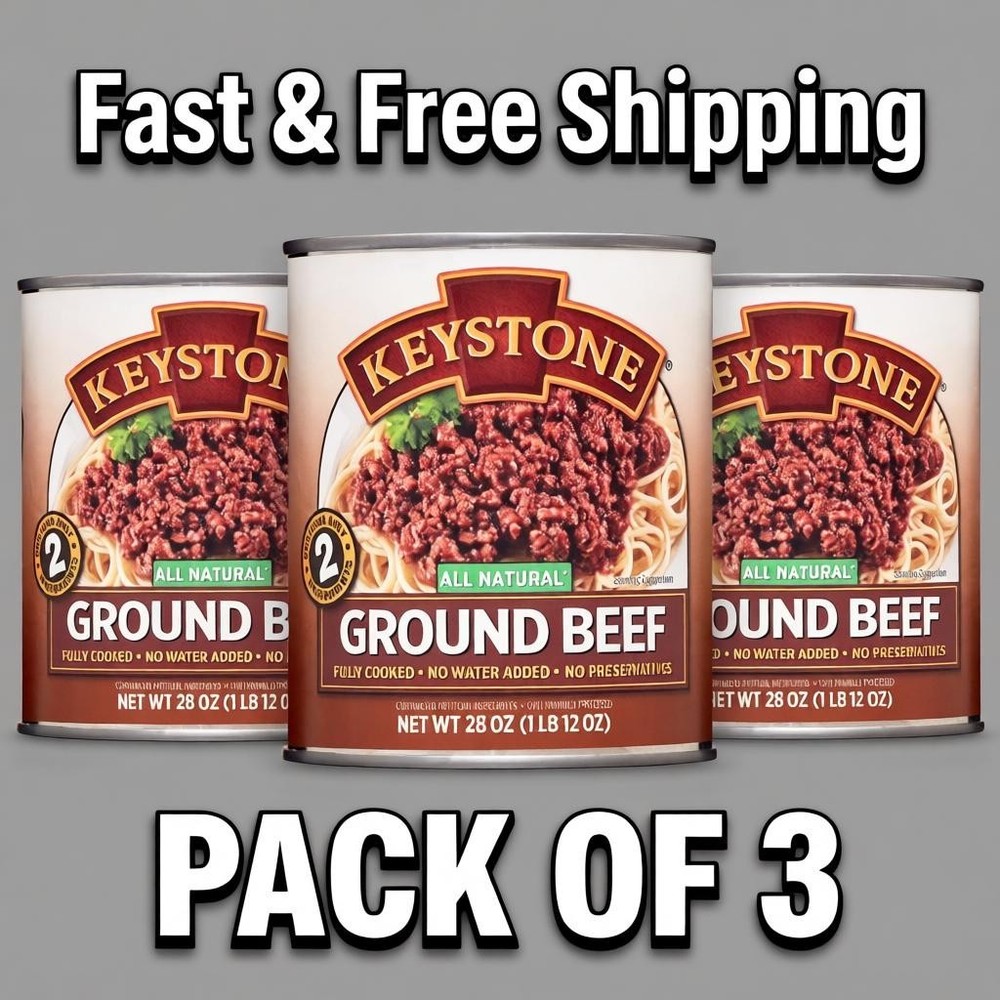 Free Shipping Keystone All Natural Ground Beef, 28 oz Can 3 cans