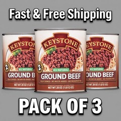 Free Shipping Keystone All Natural Ground Beef, 28 oz Can 3 cans