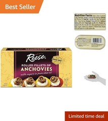 Pack of 10 Rolled Anchovies in Olive Oil – 2 Ounce Tins for Gourmet Cooking