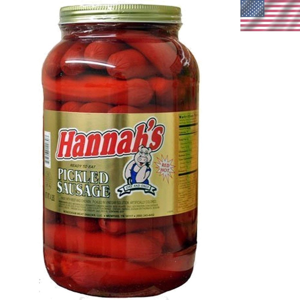 Gourmet Spicy Pickled Sausage 39 ct. in 4 lb Gallon Jar – Snack Sensation